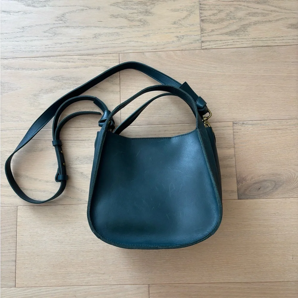 Madewell teal blue Sydney saddle leather bag - Picture 2 of 9